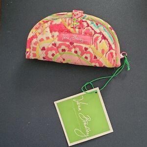 Vera Bradley Pink & Green with Hearts  Travel Jewelry Holder Pouch